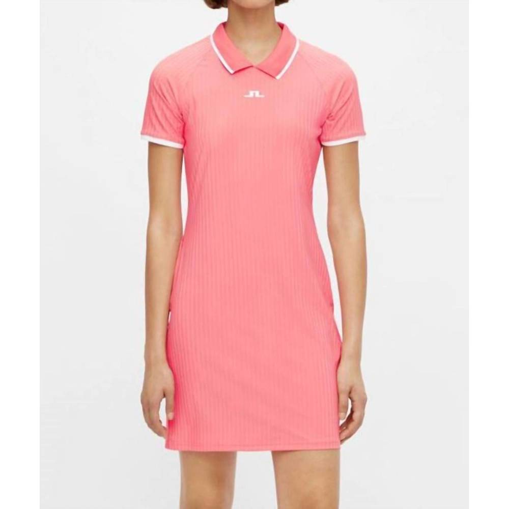 NEW J.LINDEBERG april golf dress in tropical coral